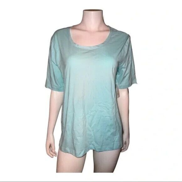 Jockey Light Blue Everyday Essentials Cotton Short Sleeve Sleep T-Shirt Lg NWT - Picture 1 of 6